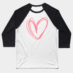 Cute Drawing Of A Pink Heart Baseball T-Shirt